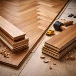 сравнение инженерной доски и паркета на полу, укладка деревянного покрытия крупным планом